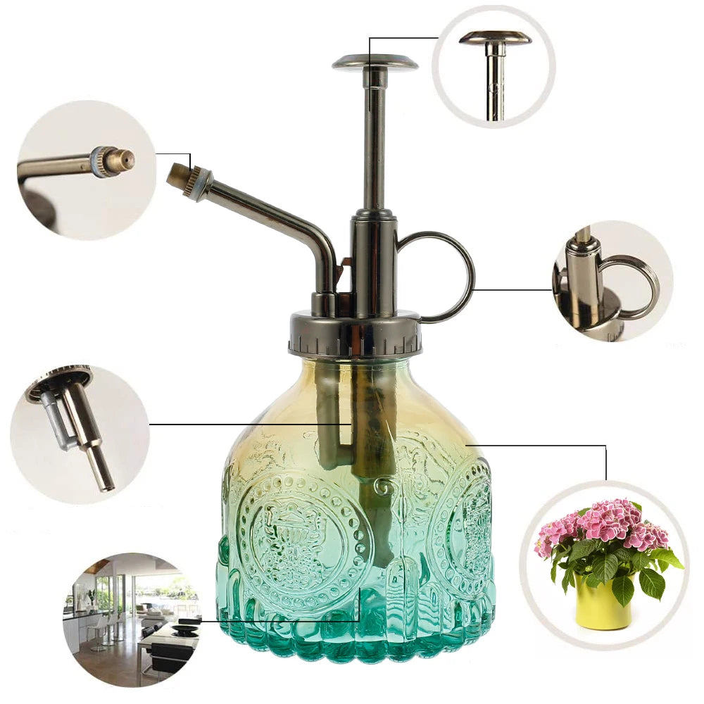 Vintage Glas Gießkanne mit Sprühfunktion für Pflanzenbewässerung
