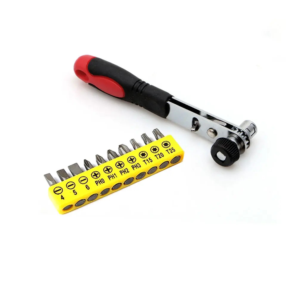 Schnelle 1/4 Ratsche mit Schraubendreher-Bit-Set, Multifunktional