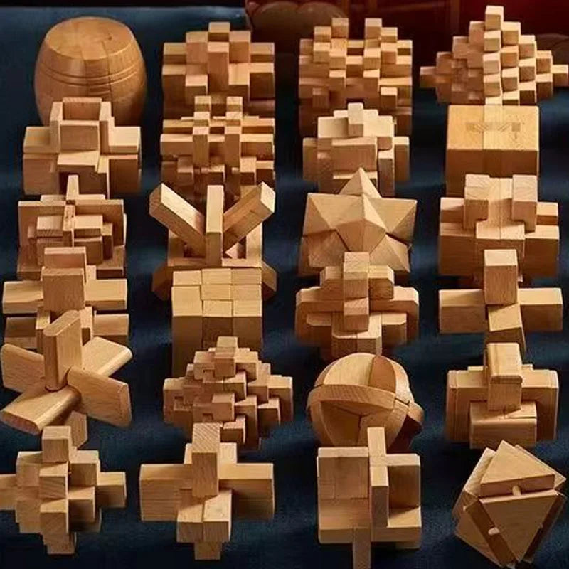 3PCS LuBan Lock Holz Puzzle IQ Brain Teaser für Erwachsene und Kinder