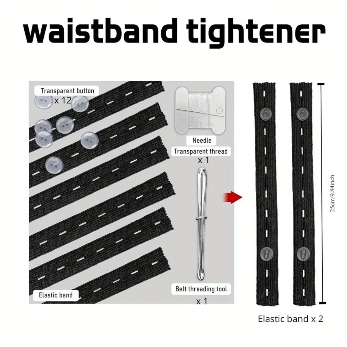 2-teiliges Set unsichtbarer Gürtelspanner elastisch Hosenschnallenversteller
