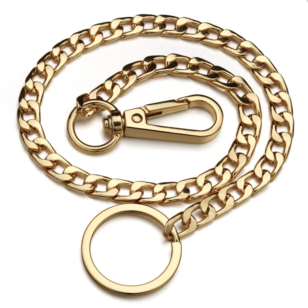 Robuste 42cm Metall Schlüsselbund Gürtelkette in Gold, Schwarz - Silber – Rockstyle