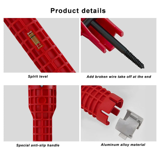 14-in-1 Multifunktionsschlüssel für Sanitär und Installationsarbeiten