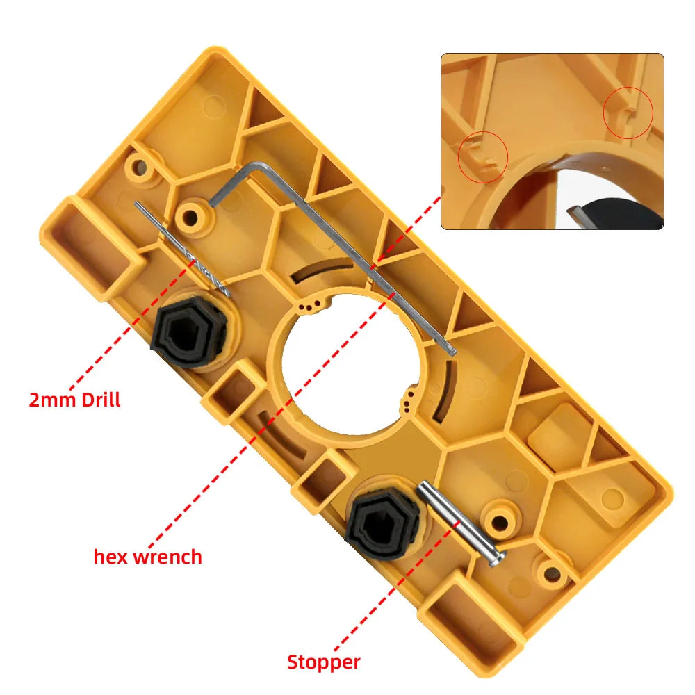 Verdeckte 35 mm Scharnierlehre mit Bohrführung für präzises Holzscharnierbohren