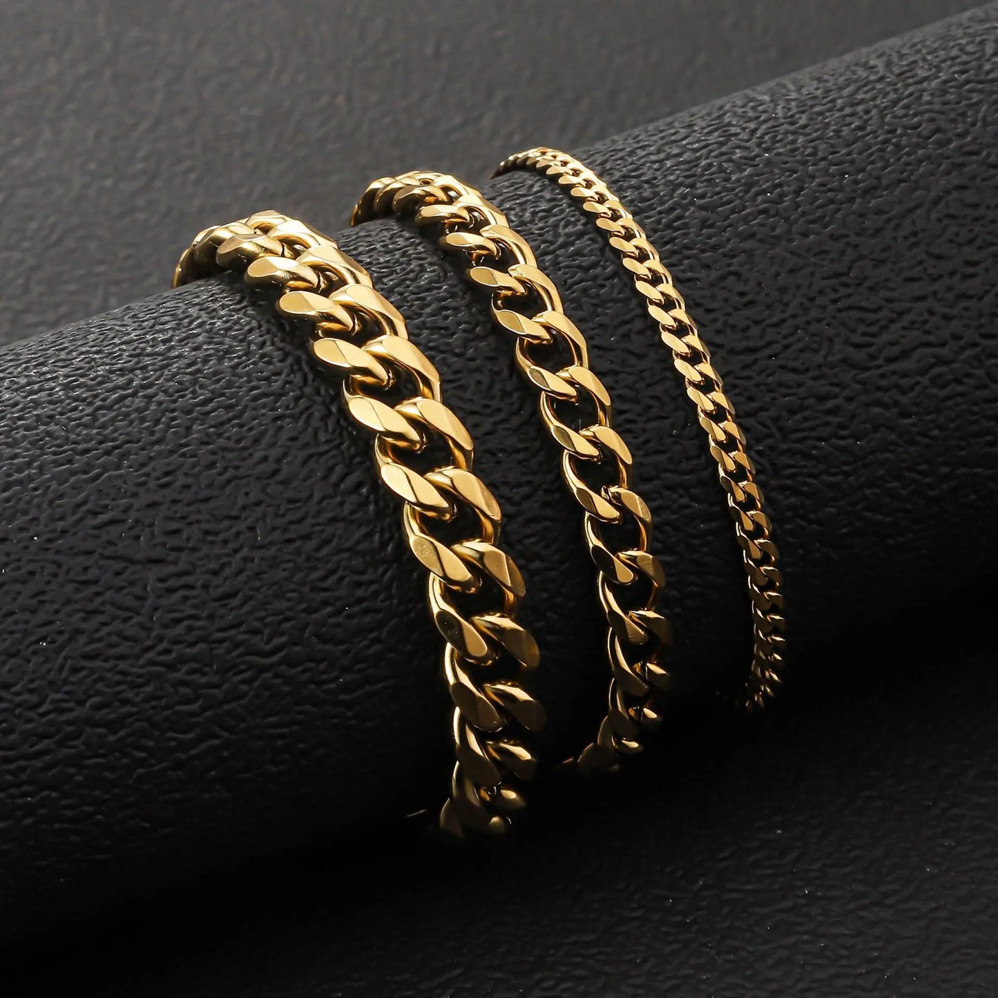 Edelstahl Cuban Link Kette Unisex 3-12mm Breite für Punk Goth Style Schmuck