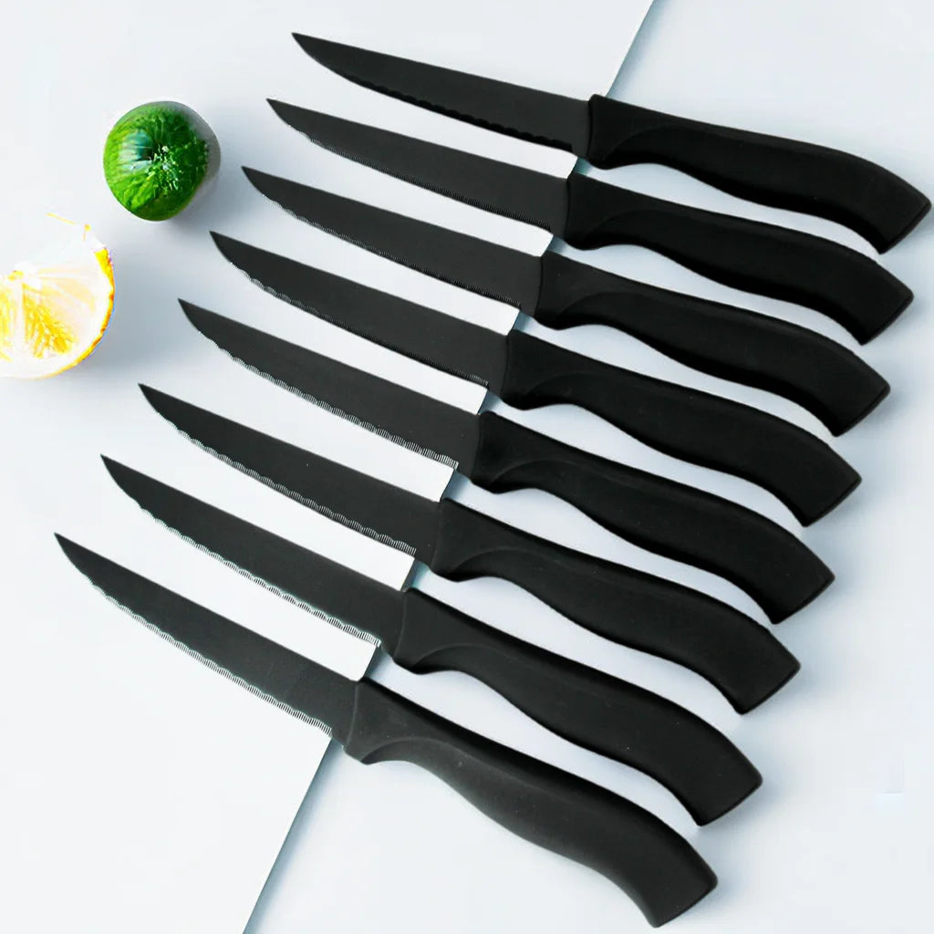 Steakmesser Set Schwarz Matt Mit Komfortgriff Aus Edelstahl Spülmaschinenfest