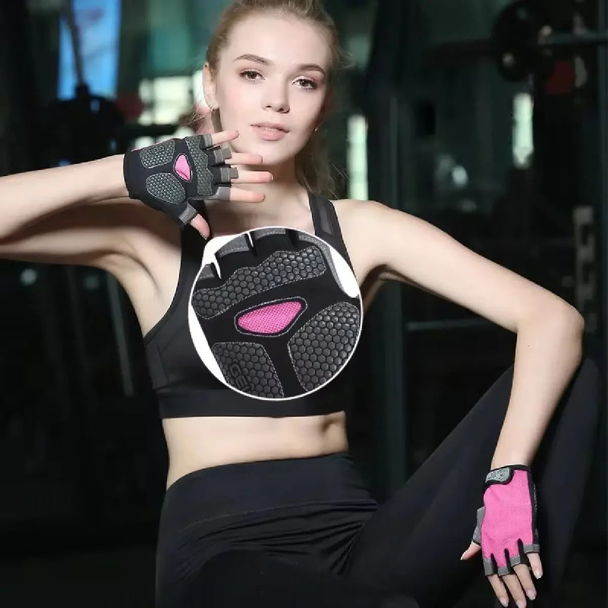Atmungsaktive Anti-Rutsch Fitness- - Fahrradhandschuhe Halb Finger, 8 Farben