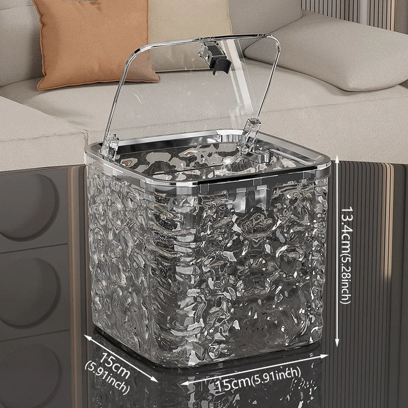 Mini-Mülleimer für Arbeitsplatte mit Pressdeckel in Gletschermuster