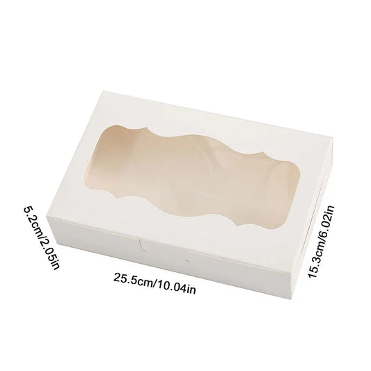 10 Stück weiße Geschenkboxen aus Kraftpapier mit Sichtfenster-Yabubest - Home & More