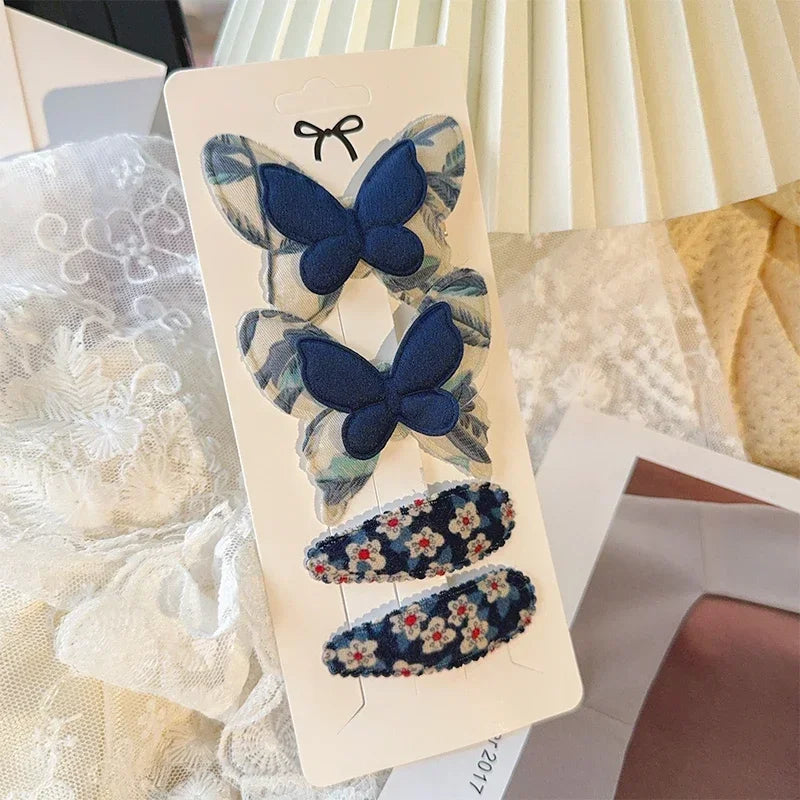 4-teiliges Set Schmetterling Haarklammern aus Polyester für Mädchen