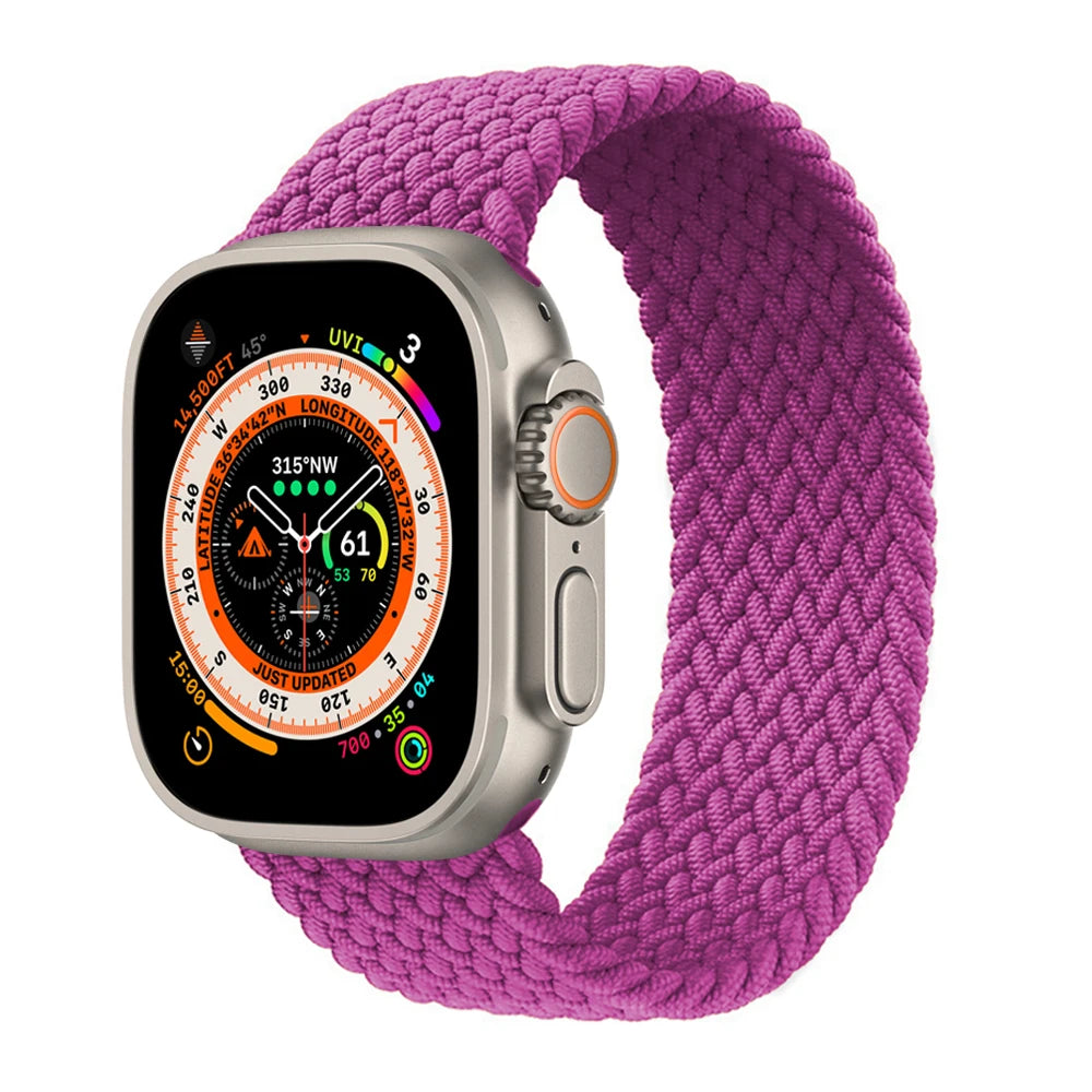 Geflochtenes Solo Loop Ersatzarmband für Smartwatch 38-49mm Unisex