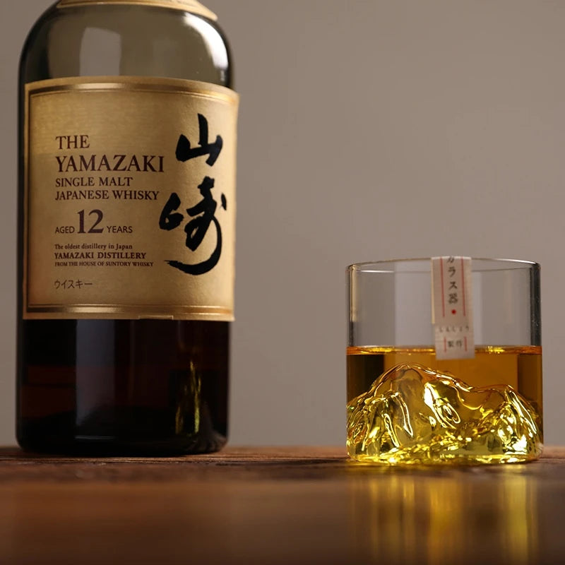 Japan 3D Mountain Whiskey Glas mit Geschenkbox, Old Fashioned Set