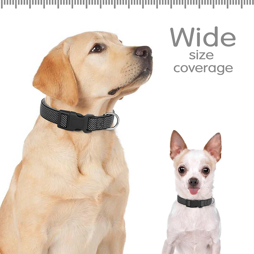 Reflektierendes Hundehalsband aus atmungsaktivem Nylon in 6 Farben, verstellbar