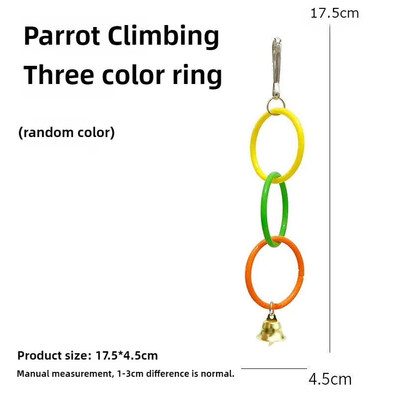 Bunte Papageienschaukel mit Glocken Sound für Vogelkäfig Zubehör