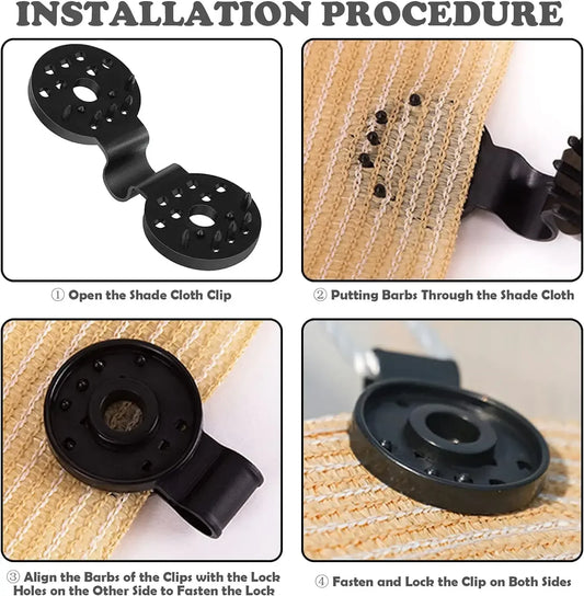 Schattenstoff Clips Klemmen 10-200 Stk. für Netz Sonnenschutz Gewächshaus
