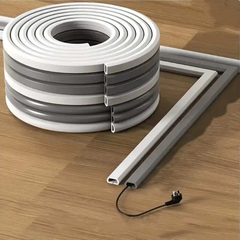 Selbstklebender PVC Kabelschutz Grau Flexibel für Kabelmanagement - Haustierschutz