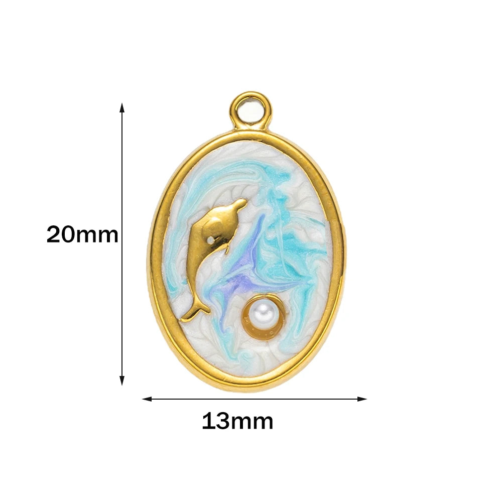 5-teiliges Edelstahl Charms Set Seestern golden für Schmuck DIY