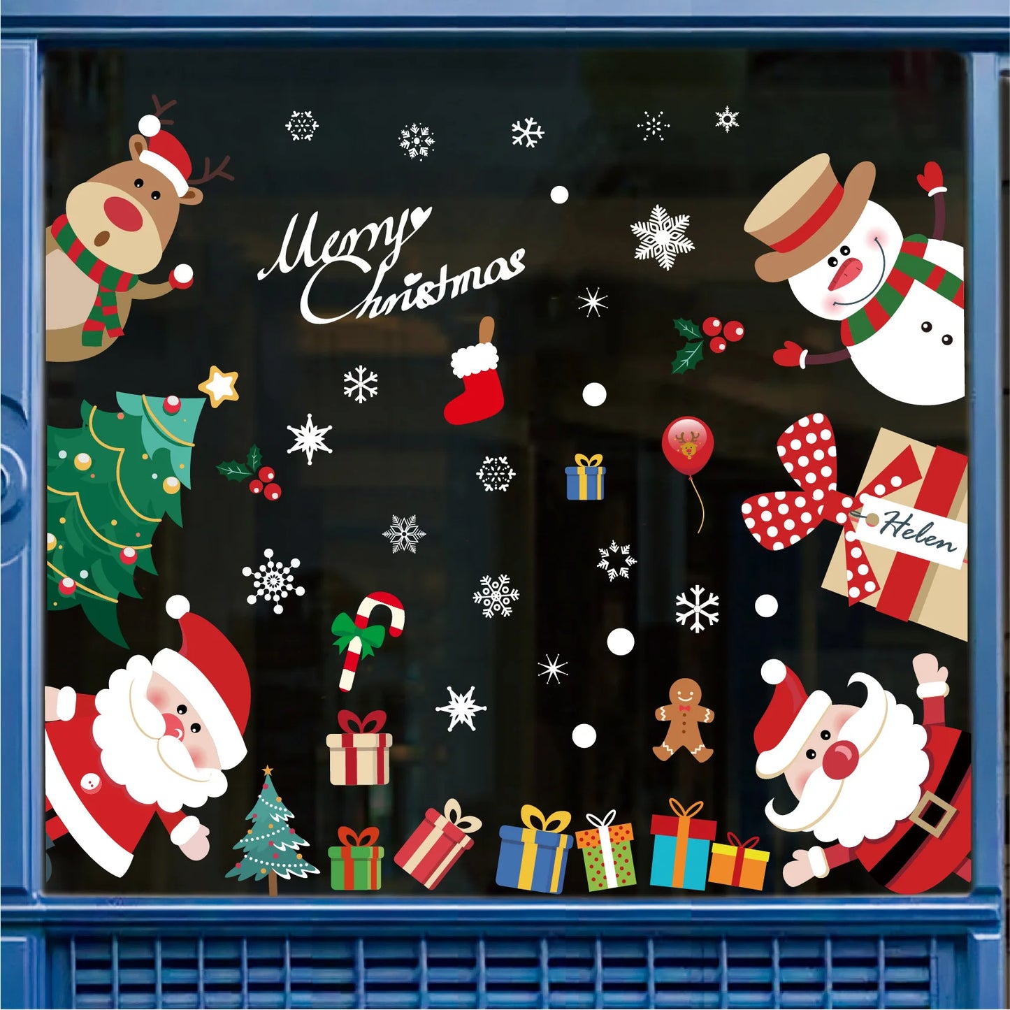 113 Statische Fensteraufkleber Weihnachtsschneeflocken für Partydeko