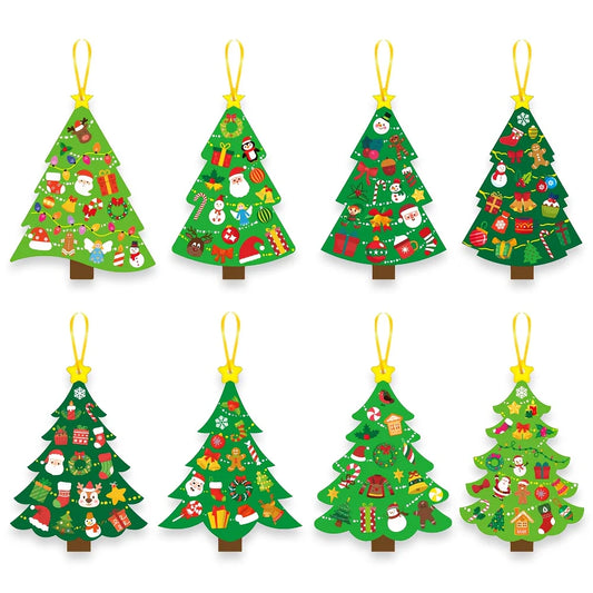 24 Sets Weihnachtsbaum Bastelset für eigene Feiertags-Grußkarten