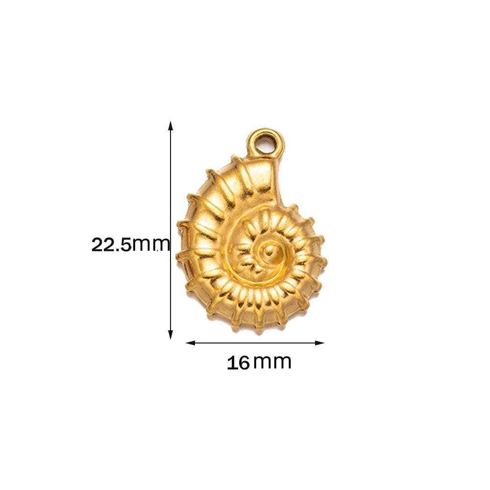 5er Set Edelstahl Charms Gold für Schmuckherstellung DIY Zubehör