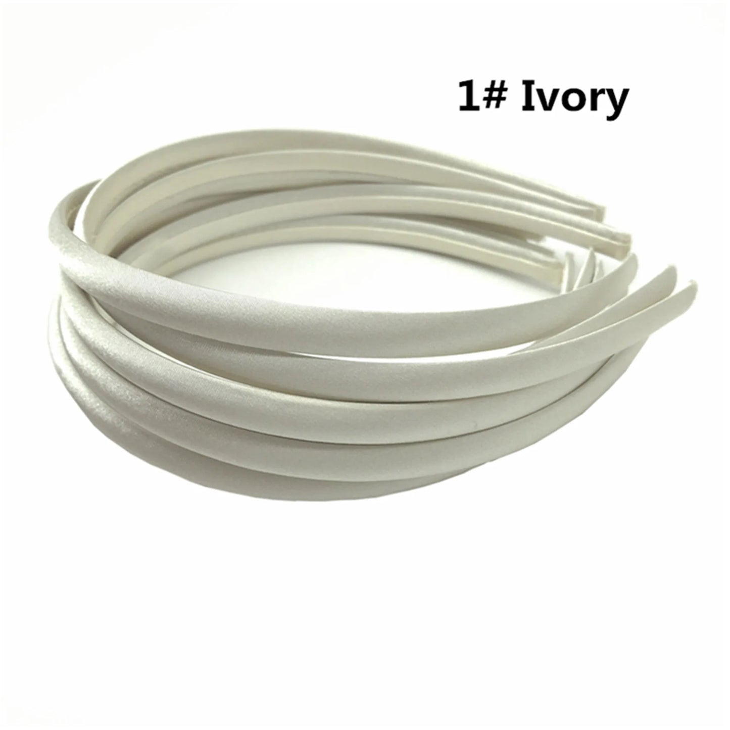 Stoffbezogenes Haarband 1 cm Breite Unisex 10/60 Stück bunte Farben