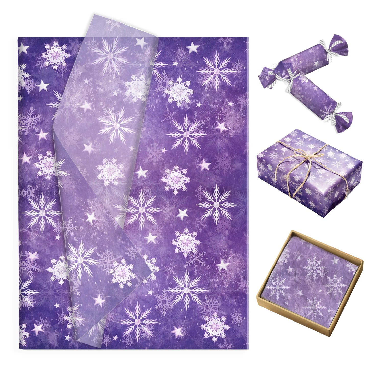 20/50 Stücke Weihnachts-Seidenpapier mit Schneeflocken- & Birnenmuster