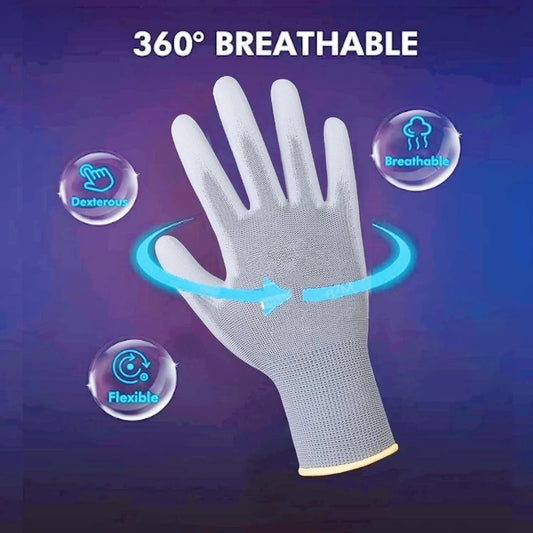 Atmungsaktive PU-Arbeitshandschuhe für sicheren Griff und Komfort