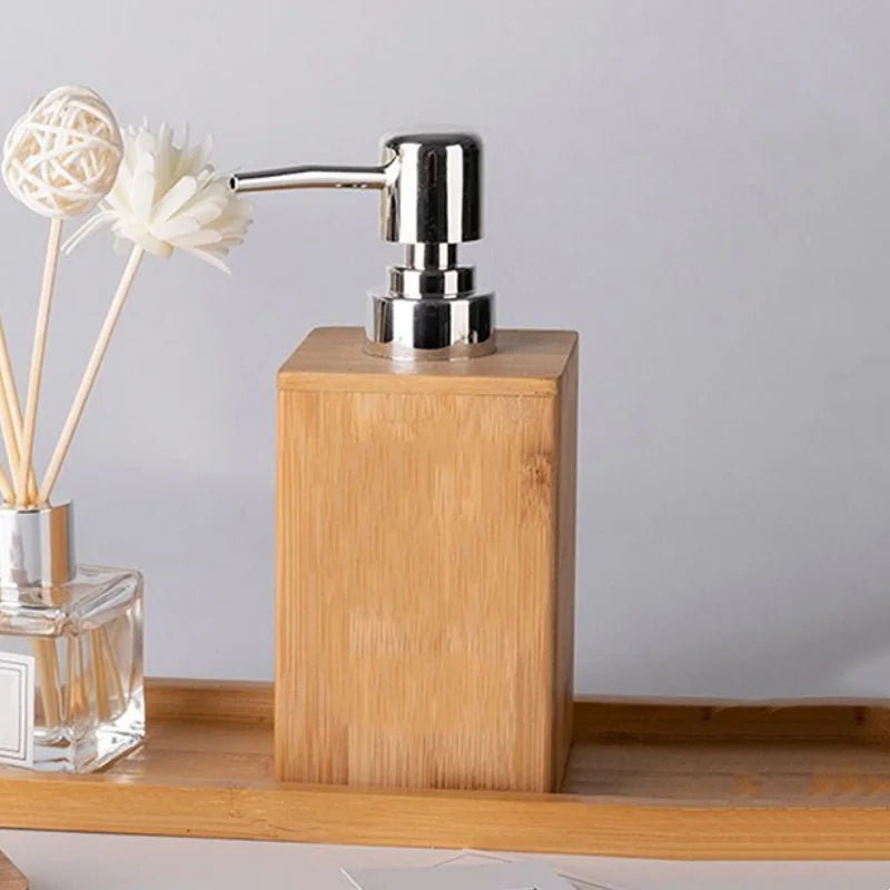 Bambus Seifenspender für Bad Küche – Lotion Shampoo Flüssigseife Pumpe