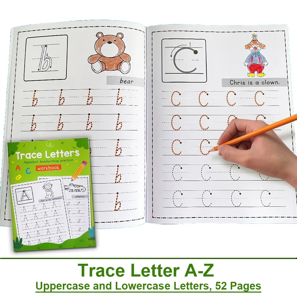 Spielerisch Buchstaben lernen: Alphabet Nachzeichnen Arbeitsbuch für 3-6 Jahre