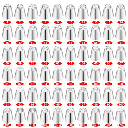 Premium Edelstahl Spritztüllen Set – 30+ Backdüsen für kreative Gebäck-Deko