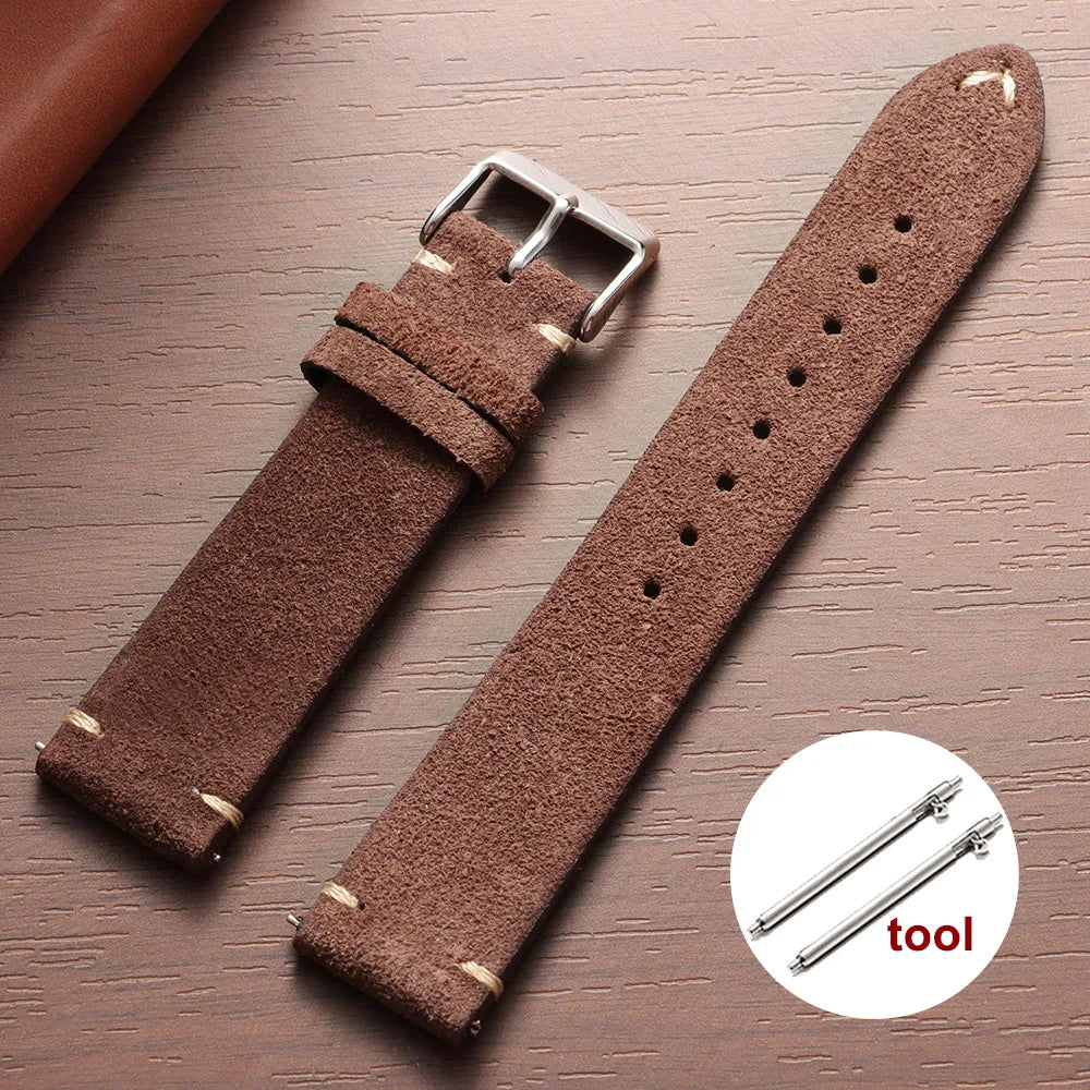 Weiches Wildleder Lederarmband mit Schnellverschluss in 14-22mm Breite