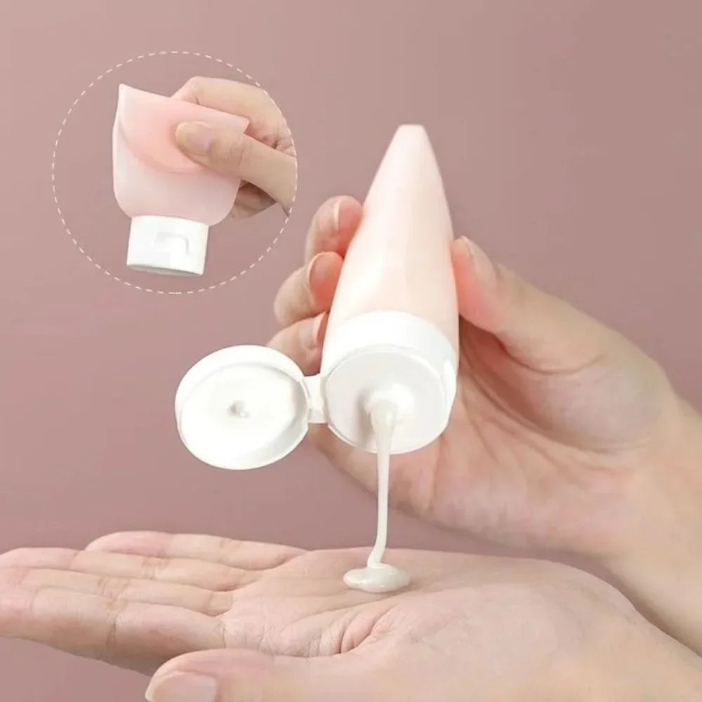 Praktisches 4er Reise Flaschen Set 60ml – auslaufsicher, nachfüllbar - flugtauglich