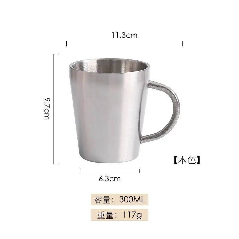 Doppelschicht 300ml Edelstahlbecher mit Griff – stilvoll - isolierend in Goldsplitter