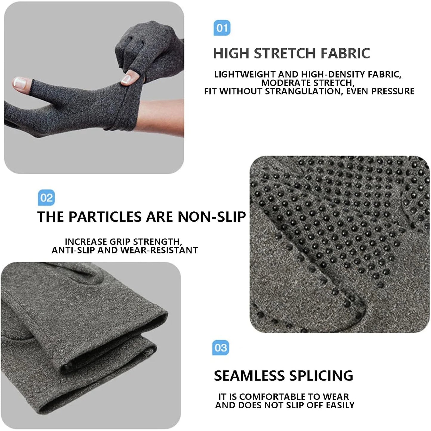 Fingerlose Kompressionshandschuhe für Handarthritis zur Schmerzreduktion