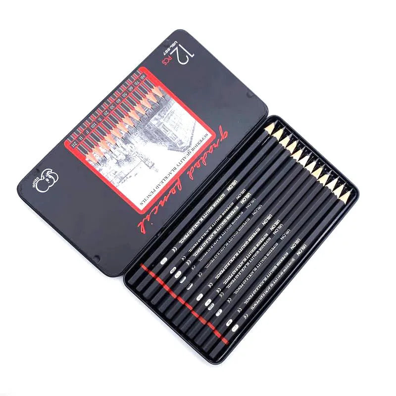 12-teiliges Holzbleistifte Set 2H-8B – Vielseitig, glatt - ideal für Schule und Kunst