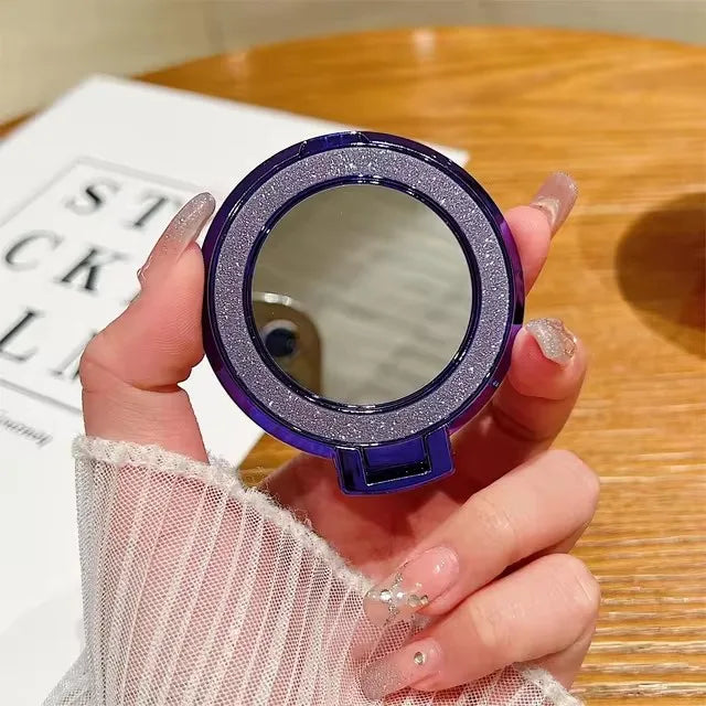 Magnetischer Handy Halter mit Ring Glitzer Spiegel Universal Smartphone