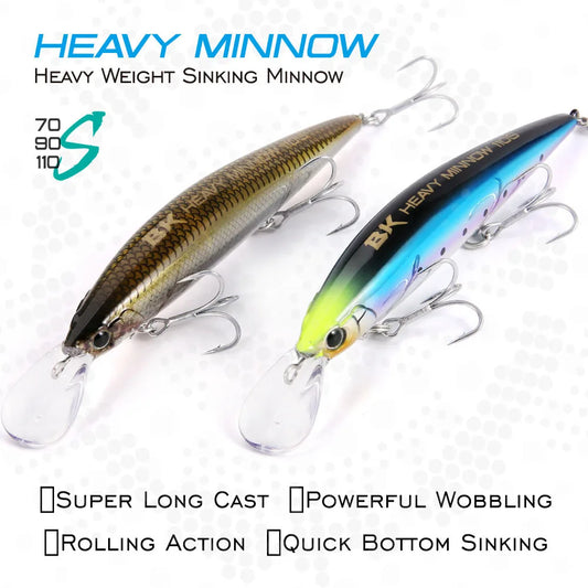 Schwerer sinkender Minnow Angelköder 110S 37g 90S 28g 70S 16g Salzwasser