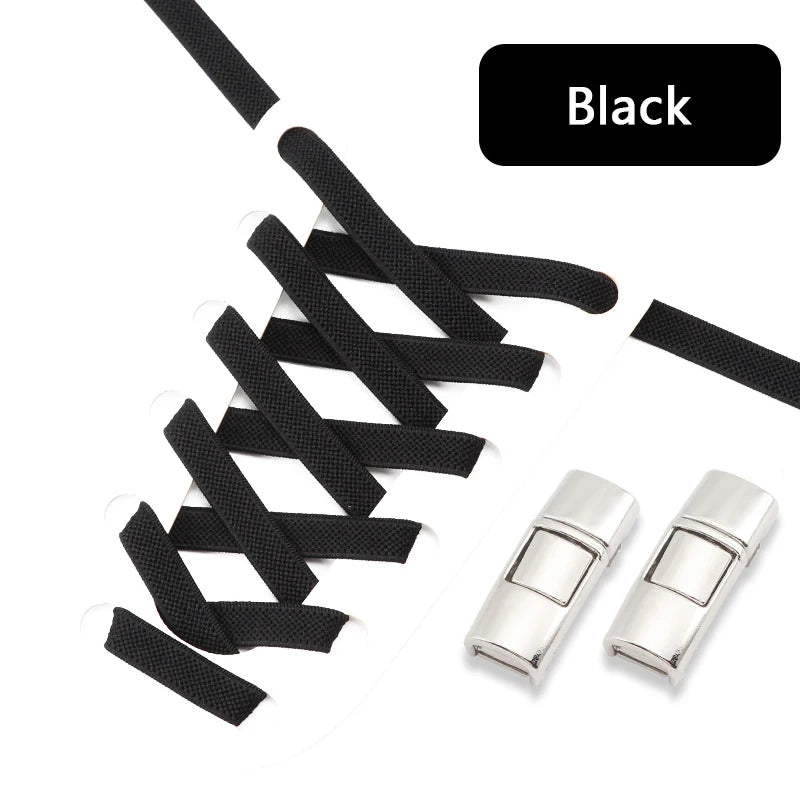 Schnell & bequem: Elastische 8mm Press Lock Sneakerschnürsenkel ohne Binden