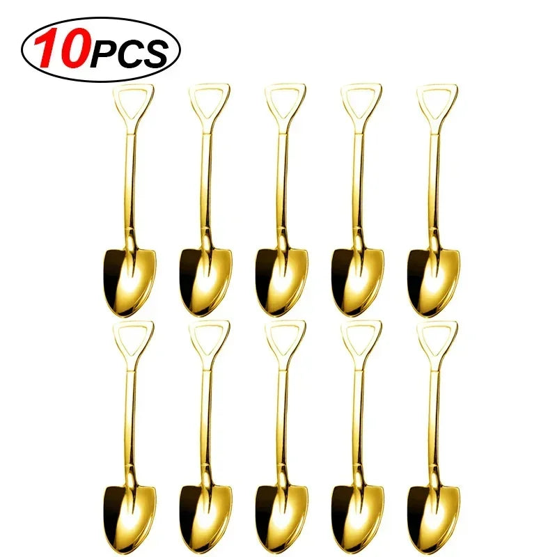 Elegante Mini-Löffel aus Edelstahl in Gold - Silber – 20er Set für Kaffee - Dessert