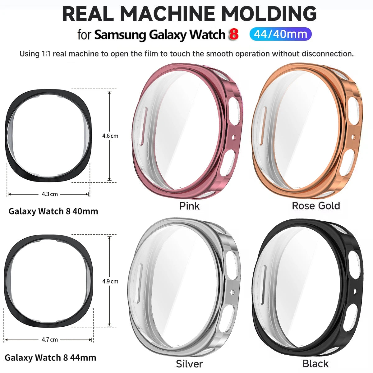 Schutzgehäuse und gehärtetes Glas für Galaxy Watch 8 40/44 mm