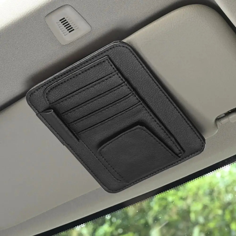 Auto Sonnenblenden Organizer aus langlebigem PU-Leder mit Brillenhalter