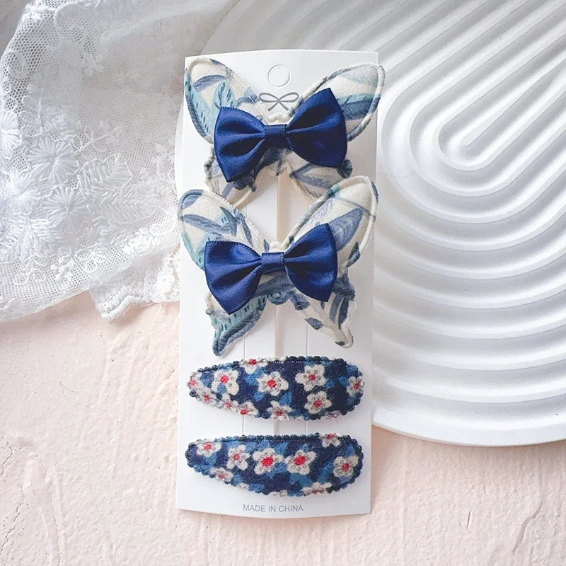 4-teiliges Set Schmetterling Haarklammern aus Polyester für Mädchen