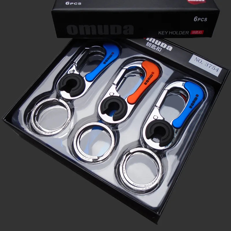 Robuster Edelstahl-Schlüsselbund 3er Set mit Karabiner – Sicher - Vielseitig