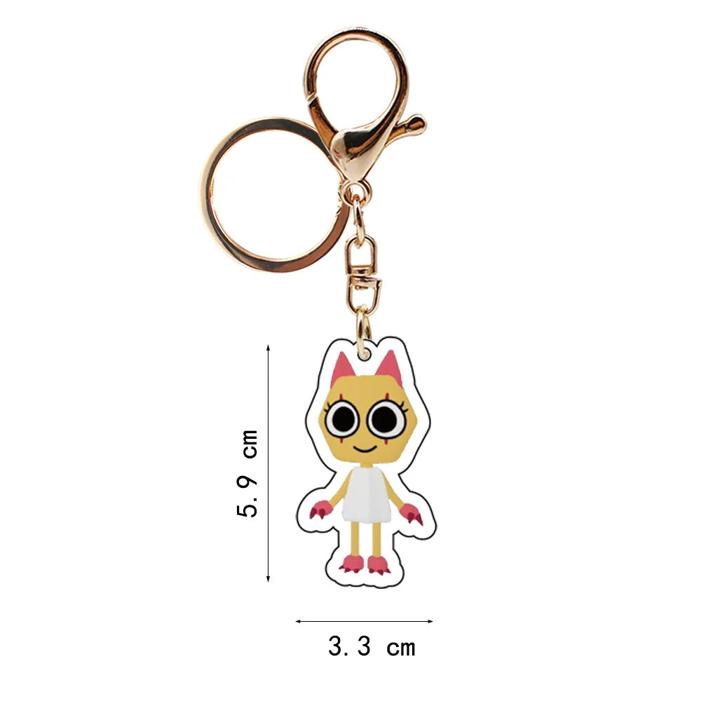 Acryl Schlüsselanhänger 6 cm mit antik goldener Eisenlegierung Unisex