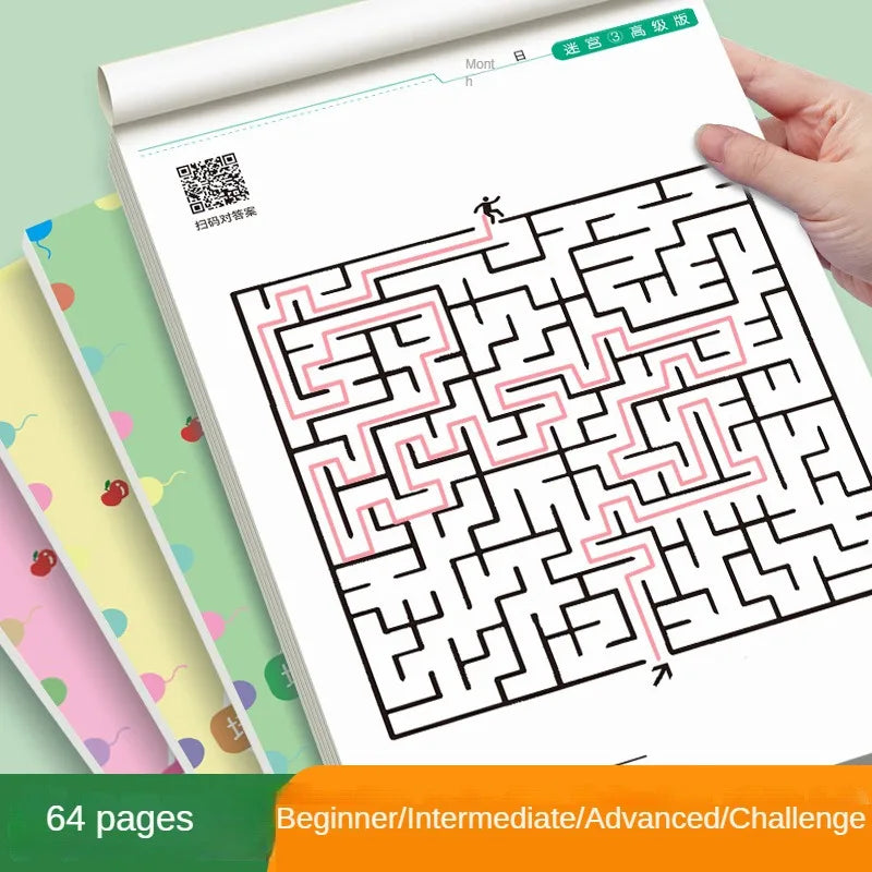Spielerisch Lernen: Kinder Labyrinth Spielbuch für Konzentration - Köpfchen, 3–12 Jahre