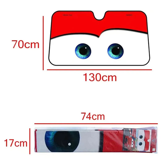 Effektiver Auto-Sonnenschutz mit Augen-Design, Aluminiumfolie 130x70 cm, 4 Farben