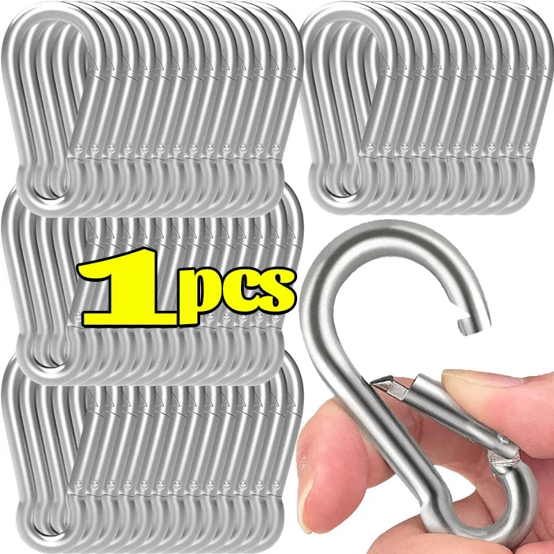 Leichter Mini-Karabiner aus Aluminium mit D-Ring - Federclip – silber, vielseitig