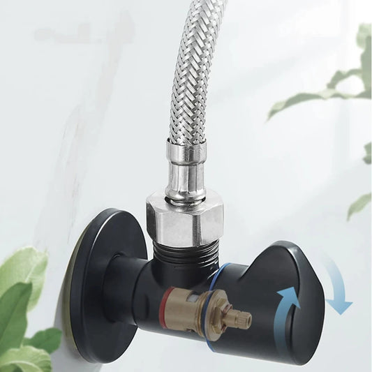 Schwarzes Eckfüllventil G1/2 aus Edelstahl für Heiß Kalt Wasserinstallation