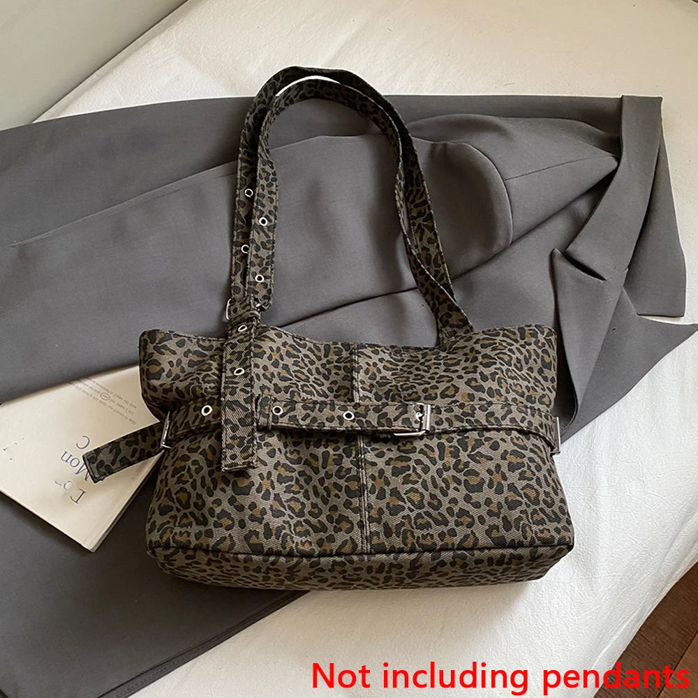 Leichte Damen Umhängetasche mit großem Fassungsvermögen und Leopardenmuster