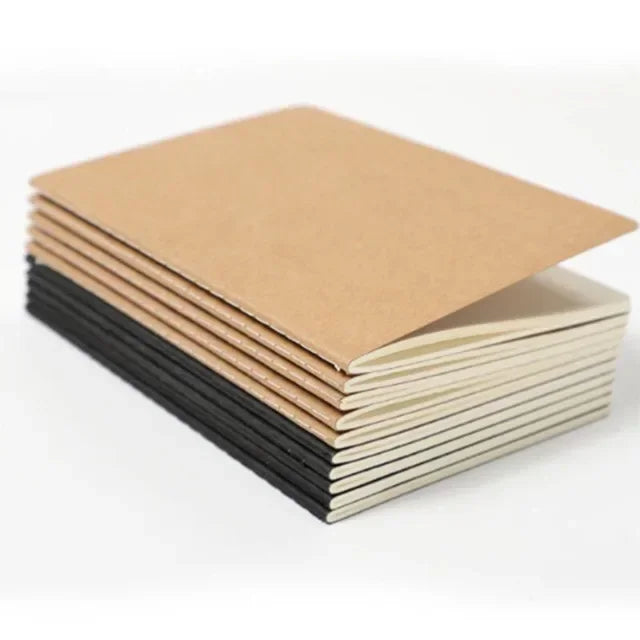 A5 Notizbuch Kraftpapier Cover Blank Gitter Gefüttert für Schule Büro