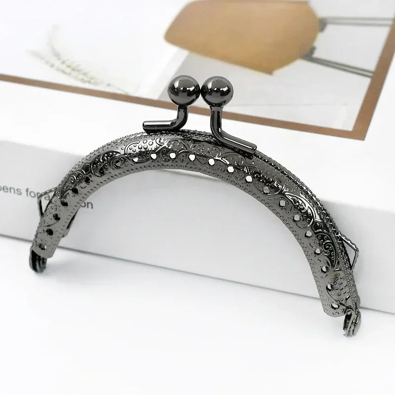 Elegante Metall-Taschengriffe 85 mm mit Kussverschluss, 5 oder 10 Stück